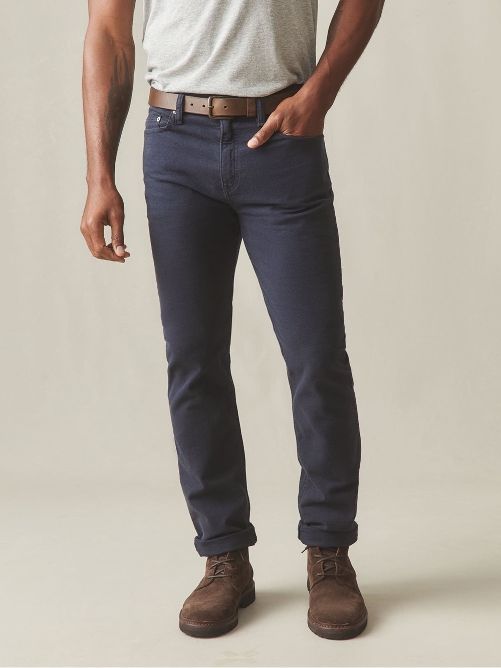 NWOT American Giant Men's Roughneck Pant Straight Dress Navy